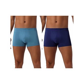 Men's Underwear Regular Fit Soft Comfortable Solid Color Basic Boxer Briefs 2 pc
