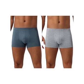Men's Underwear Regular Fit Soft Comfortable Solid Color Basic Boxer Briefs 2 pc