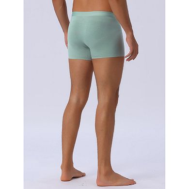 Men's Soft Elastic Waist Solid Color Regular Fit Boxer Briefs 2Pcs