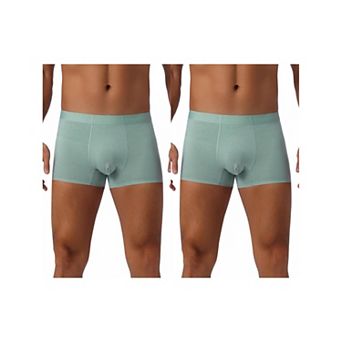 Men's Soft Elastic Waist Solid Color Regular Fit Boxer Briefs 2 pc