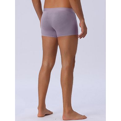 Men's Soft Elastic Waist Solid Color Regular Fit Basic Boxer Briefs 3Pcs