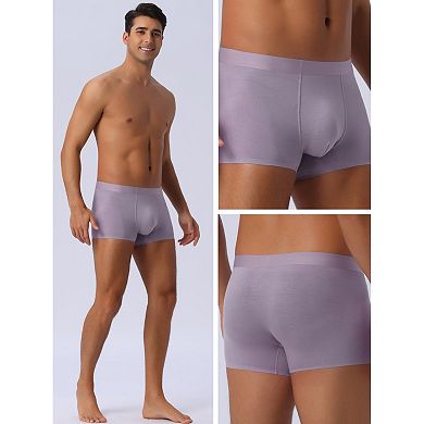 Men's Soft Elastic Waist Solid Color Regular Fit Basic Boxer Briefs 3Pcs