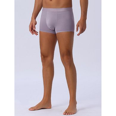 Men's Soft Elastic Waist Solid Color Regular Fit Basic Boxer Briefs 3Pcs