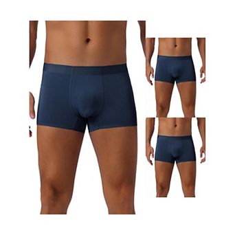 Men's Soft Elastic Waist Solid Color Regular Fit Basic Boxer Briefs 3 pc