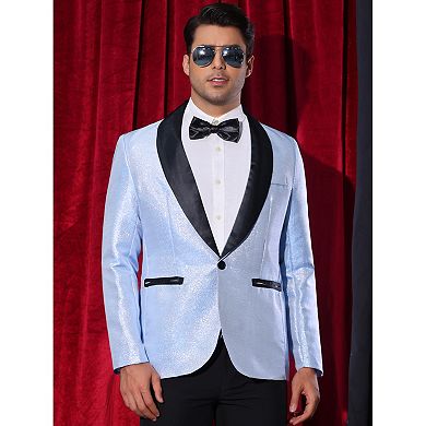 Glitter Tuxedo for Men Shawl Lapel Wedding Metallic Party Sparkly Blazer