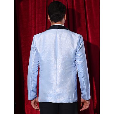 Glitter Tuxedo for Men Shawl Lapel Wedding Metallic Party Sparkly Blazer