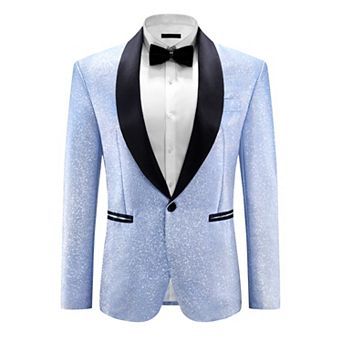 Glitter Tuxedo for Men Shawl Lapel Wedding Metallic Party Sparkly Blazer