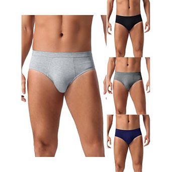4 pc Men's Underwear Solid Color Elastic Waist Soft Comfortable Briefs