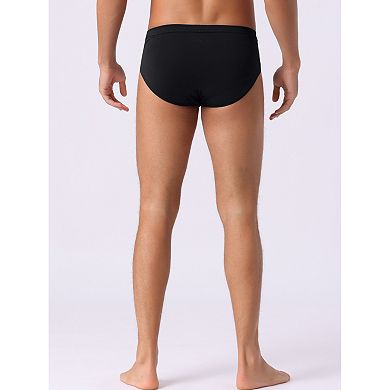4 Pcs Men's Underwear Solid Color Elastic Waist Soft Comfortable Briefs