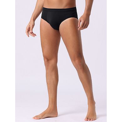 4 Pcs Men's Underwear Solid Color Elastic Waist Soft Comfortable Briefs