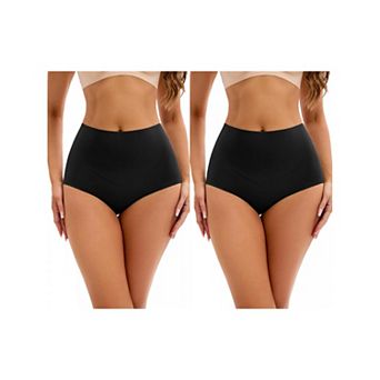 2 Packs Women's High Waist Tummy Control Underwear Briefs Flatten Stomach Shaping Panties