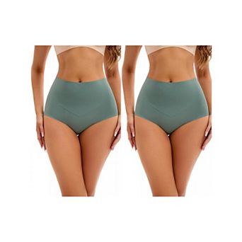 2 Packs Women's High Waist Tummy Control Underwear Briefs Flatten Stomach Shaping Panties