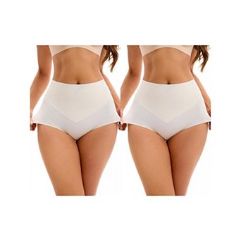 2 Packs Women's High Waist Tummy Control Underwear Briefs Flatten Stomach Shaping Panties