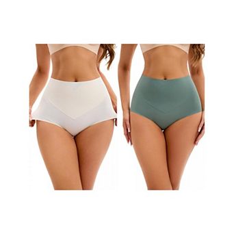 2 Packs Women's High Waist Tummy Control Underwear Briefs Flatten Stomach Shaping Panties