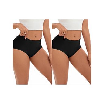 2 Packs Women's Tummy Control High-Waisted Briefs Hip Lifter Full-Coverage Underwear
