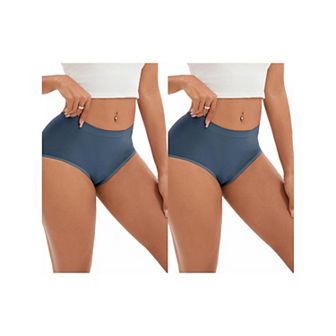 2 Packs Women's Tummy Control High-Waisted Briefs Hip Lifter Full-Coverage Underwear