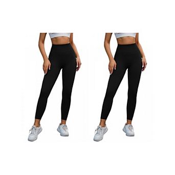 2 Packs Women's High Waisted Leggings Tummy Control Cycling Running Workout Pants
