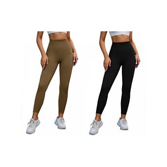 2 Packs Women's High Waisted Leggings Tummy Control Cycling Running Workout Pants