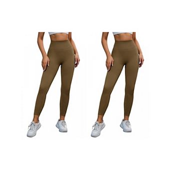 2 Packs Women's High Waisted Leggings Tummy Control Cycling Running Workout Pants
