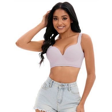 2 Packs Women's Push Up Wirefree Bras U Back Adjustable Straps Comfort Underwear