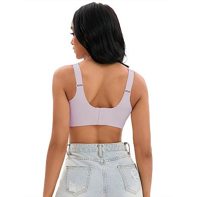 2 Packs Women's Push Up Wirefree Bras U Back Adjustable Straps Comfort Underwear