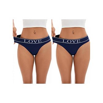 2 Packs Women's Mid-Waisted No Trace Underwear Briefs High Elasticity Underpants