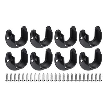 8 pc Stainless Steel Closet Rod Brackets, U-Shaped
