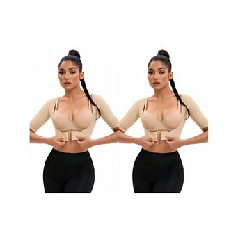 2 Packs Women's Front Hook Closure Bust Shaperwear Vest Compression Sleeves Slimming Tops