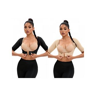 2 Packs Women's Front Hook Closure Bust Shaperwear Vest Compression Sleeves Slimming Tops
