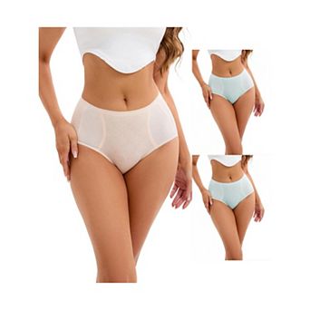 3 Packs Women's High-Waisted Underwear Briefs High Elastic Breathable Underpants