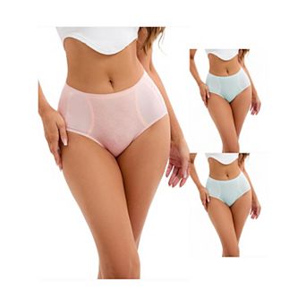 3 Packs Women's High-Waisted Underwear Briefs High Elastic Breathable Underpants