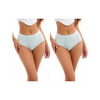 2 Packs Women's High-Waisted Underwear Briefs High Elastic Breathable Underpants