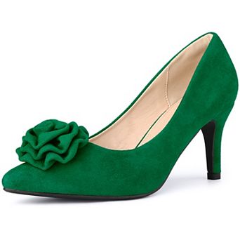 Women's Flower Pointed Toe Stiletto Heels Pumps