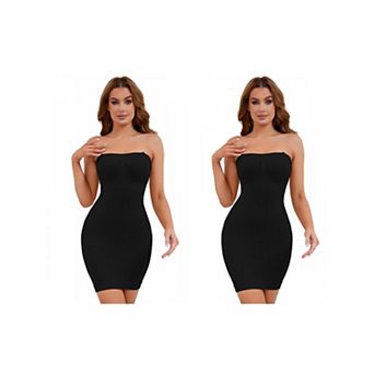 2 Packs Women's Full Slips Dress with Adjustable Straps Under Dresses Mini Slip Dress