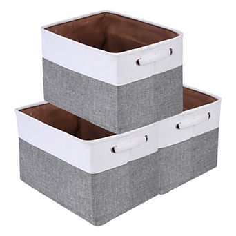 Storage Cube, Fabric Storage Bin with Handles, 3 Packs Collapsible Storage Basket 15*10.2*9.8in