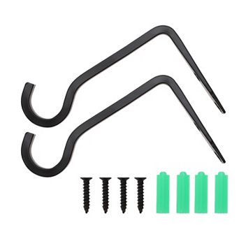 2 pc Plant Hanger with Screws, 6inch Iron Plant Hangers, Hanging Brackets for Indoor Outdoor Black