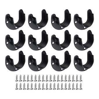 12 pc Stainless Steel Closet Rod Brackets, U-Shaped