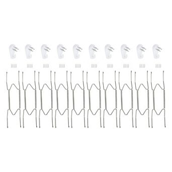 10 pc Plate Hanger, Brass Invisible Wall Plate Hangers with 10 pc Wall Hooks for Decorative Plates