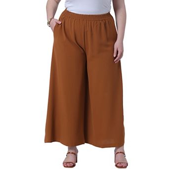 Plus Size Palazzo Pants for Women Wide Leg with Pockets Casual Summer Pants