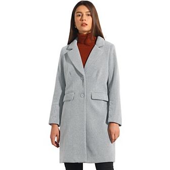 Women's Winter Coats Striped Notched Lapel Collar Single Breasted Outerwear Blazer Coat