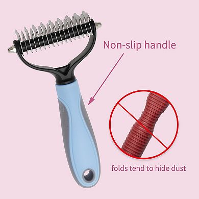 Pets Grooming Supplies, Professional Undercoat Rake, Shedding Control for Dogs and Cats, 6.69"x3.54"