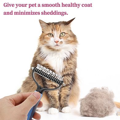 Pets Grooming Supplies, Professional Undercoat Rake, Shedding Control for Dogs and Cats, 6.69"x3.54"