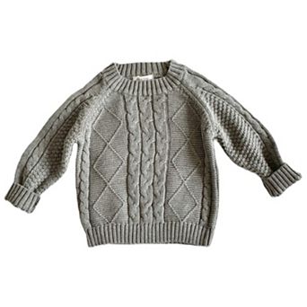 Baby Boys Feather Grey Cable Knit Sweater