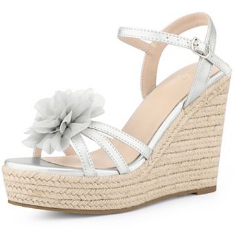 Women's Flower Platform Espadrilles Wedge Heel Sandals