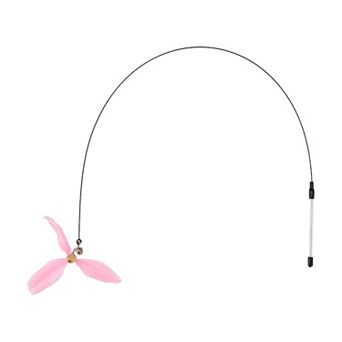 Cat Teaser, Windmill Style Handheld Cat Teaser with Bell, Compact Hair Teasing Sticks, Pink