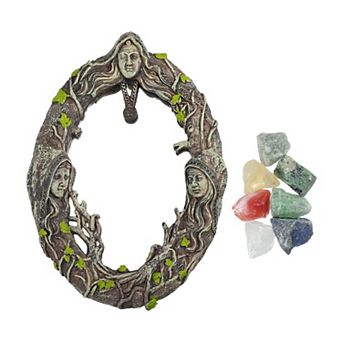 Faux Natural Crystals Stones Kit, Mirror, Raw Stone, for Meditation, Yoga, Home Office Decoration