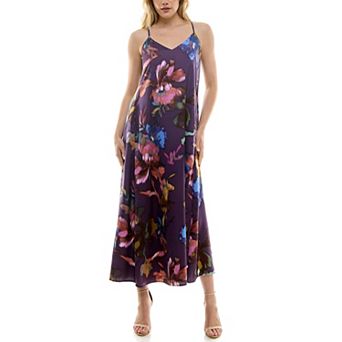 Women's Nicole Miller Print Maxi Slip Dress