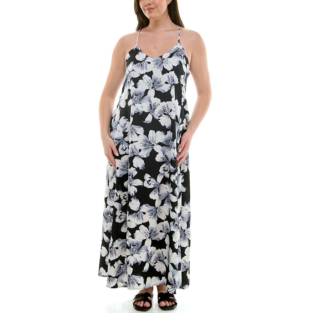 nicole miller satin maxi dress Nicole Miller Women's Maxi Slip Dress With Built In Bra, Sizes S-xl, Size: Medium, Brown