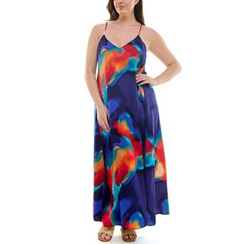 Women's Nicole Miller Maxi Satin Slip Dress