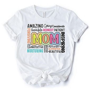 Inspirational Mom Life T-Shirt, White Stylish Casual Women's Tee